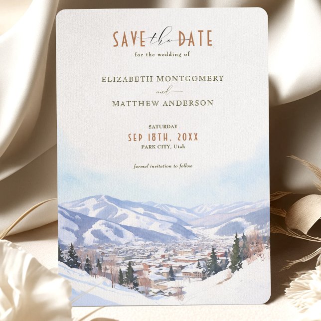 Save The Date Park City, Utah Wedding Invitation (Creator Uploaded)