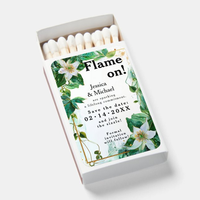 Save the date Passiflora Serenity Matchboxes (Front Open)