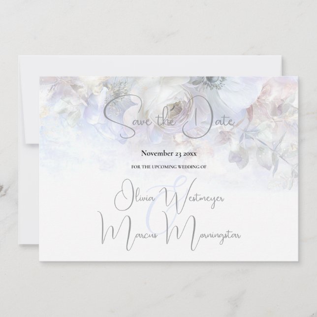 Save the Date | Pastel Peonies Floral  Invitation (Front)