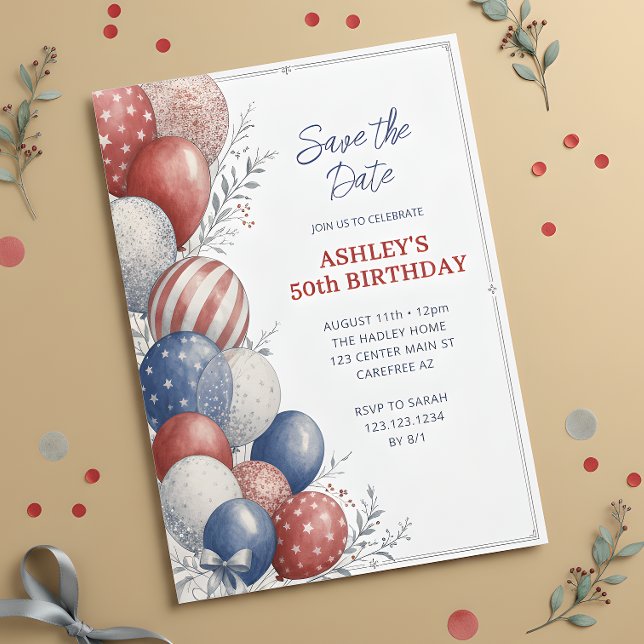 Save the Date Patriotic 50th Birthday (Creator Uploaded)