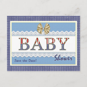 Save the Date Patriotic Baby Shower Postcard