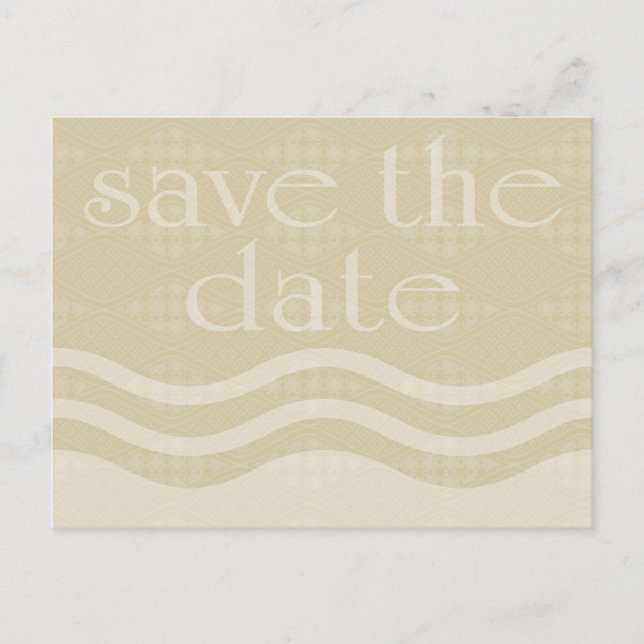 save the date : patterned waves : announcement postcard (Front)