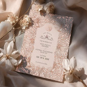 Save the Date Peach Muslim Islamic Morris Foil Invitation