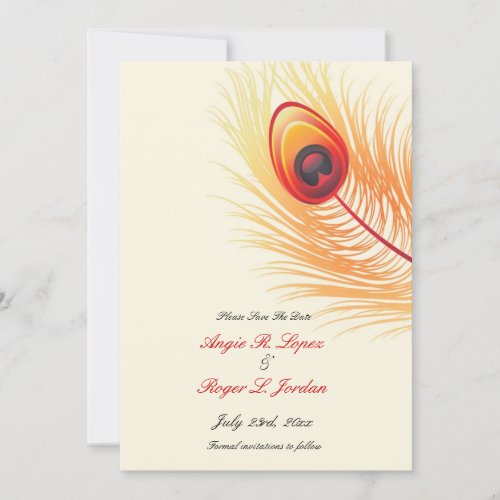 Save The Date Peacock Wedding Invitation