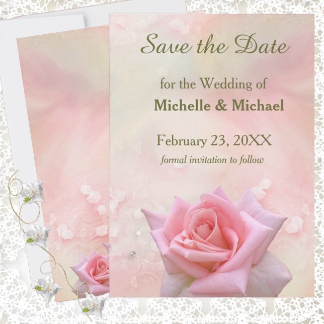 Save The Date Perfect Pink Rose (Creator Uploaded)