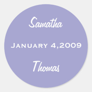 SAVE THE DATE PERIWINKLE STICKER