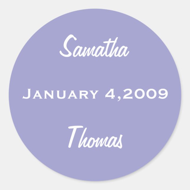SAVE THE DATE PERIWINKLE STICKER (Front)