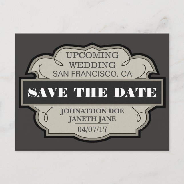 Save the Date Personalized Announcement Postcard (Front)