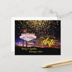 Save the Date Personalized Las Vegas Postcard