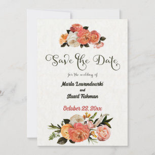 Save the Date Personalized Mimosa Floral Card