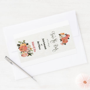 Save the Date Personalized Mimosa Floral  Rectangular Sticker