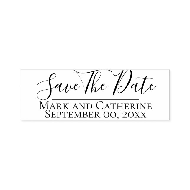 Save the date personalized monogram date script self-inking stamp (Design)