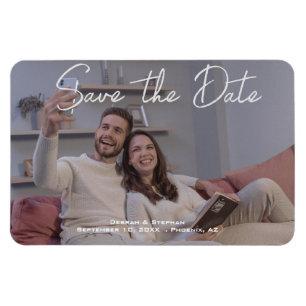 Save The Date Personalized Photo Magnet - Custom