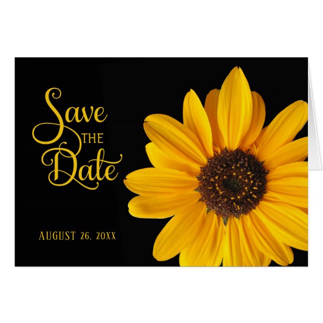 Save the Date, personalized Sunflower Cards (Front Horizontal)