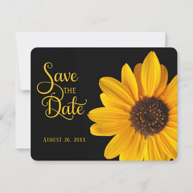Save the Date, personalized Sunflower Invitation (Front)