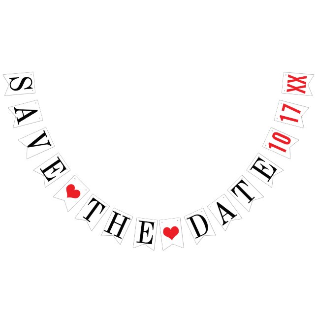 SAVE THE DATE: PERSONALIZED WEDDING DATE BUNTING FLAGS (All)