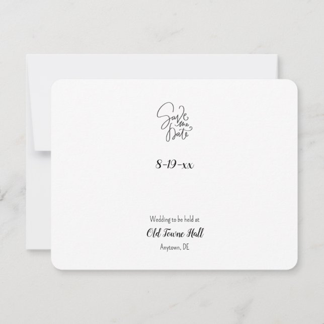 Save the Date Personalized Wedding Floral Card (Back)