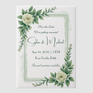"Save the Date" Personalized Wedding Vellum Invitations