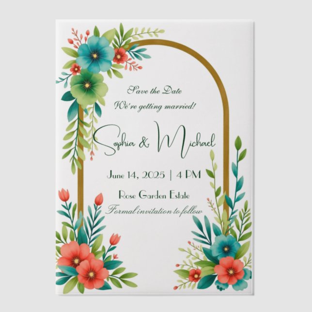 "Save the Date" Personalized Wedding Vellum Invitations (Front)