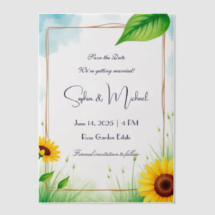 "Save the Date" Personalized Wedding Vellum Invitations