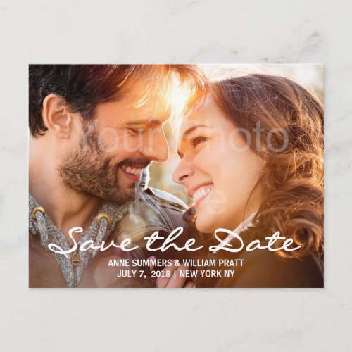 Save the Date Personalized with Photo Two Sided Announcement Postcard