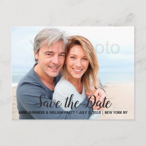 Save the Date Personalized with Photo Two Sided Announcement Postcard