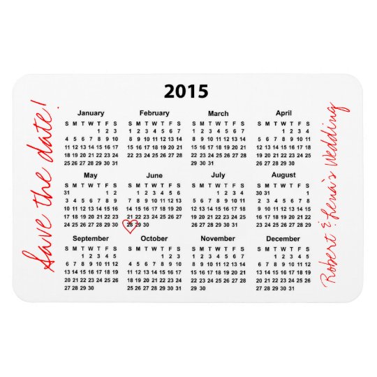 Save The Date Personalized Yearly Calendar Magnet Zazzle save-the-date-personalized-yearly-calendar-magnet-zazzle