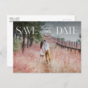 Save The Date Photo Announcement Fancy Overlay by DesignbyRedline at Zazzle