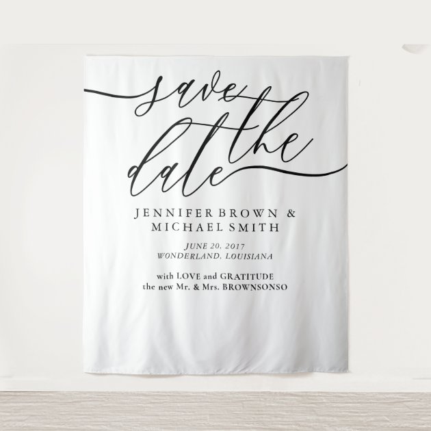 Save the date photo backdrop booth