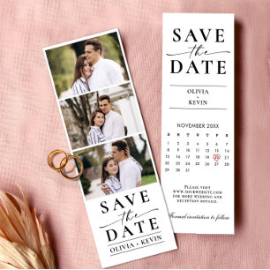 Save the Date Photo Booth Strip Wedding Calendar Bookmarks