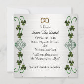 Save the date photo card Irish wedding Unity knot (Back)