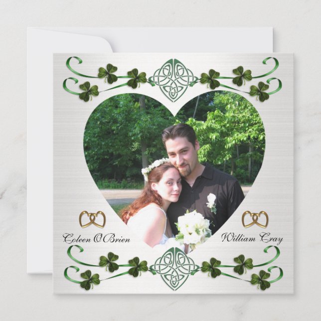 Save the date photo card Irish wedding Unity knot (Front)