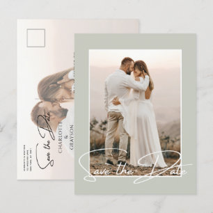 Save The Date Photo Chic Stylish Wedding Announcem Announcement Postcard