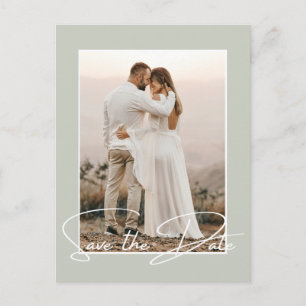 Save The Date Photo Chic Stylish Wedding Announcement Postcard