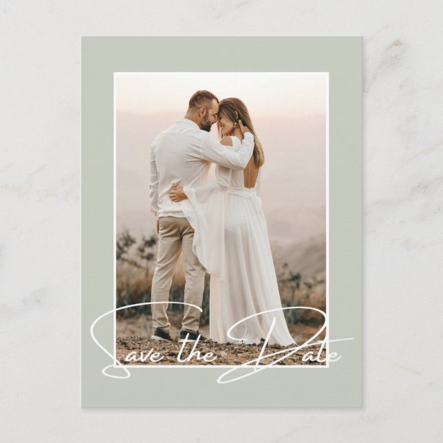 Save The Date Photo Chic Stylish Wedding Announcement Postcard (Front)