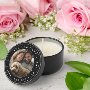 Save The Date Photo Couples Wedding Mini Candles