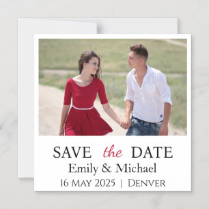 Save The Date Photo Custom Font Color w Envelope Magnetic Invitation
