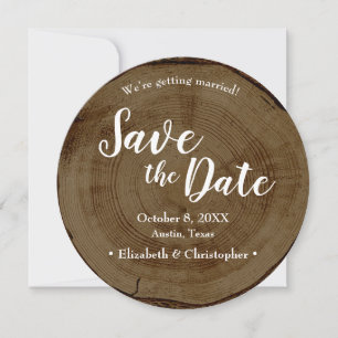 Save the date photo DARK Wood Rustic Wedding  Invitation