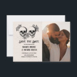 Save The Date Photo Gothic Halloween Skull Card<br><div class="desc">Skull Save The Date Photo  Rustic Gothic Frame cards,  perfect to let your guests know your event date! Matching item to the Collection! Front and back included.</div>