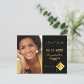 Save the Date photo graduation party black 2024 Postcard (Standing Front)