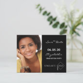 Save the Date photo graduation party black Postcard (Standing Front)