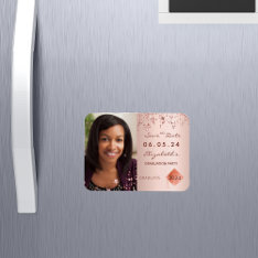 Save The Date Photo Graduation Party Blush 2024 Magnet at Zazzle