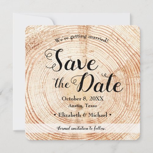 Save the date photo Invitation Wood rustic wedding
