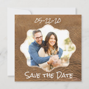 Save the Date Photo Leather Look