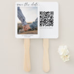 Save the Date Photo Minimal QR Code Script Hand Fan<br><div class="desc">Save the Date modern and minimalist simple with your own photo. The back side of this Save the Date hand fan has a QR code. Please make sure you replace it with your own personal website URL.</div>