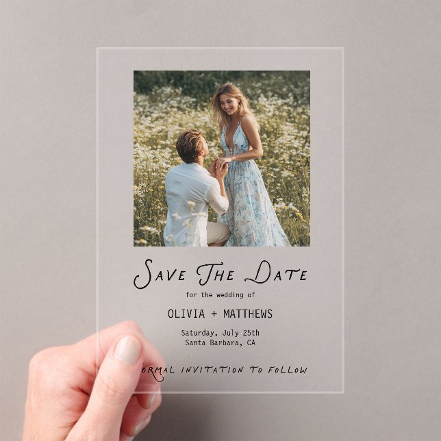 Save the Date Photo Minimalist Whimsical (Insitu (Handheld))