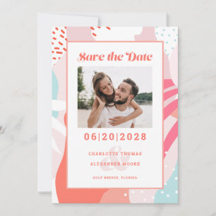 Save The Date Photo Modern Geometric Pattern