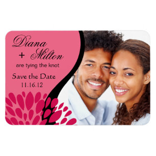 Save the Date Photo   pink fuschia Magnet