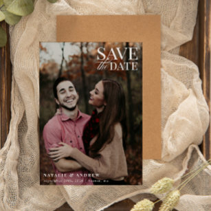 Save the Date Photo Post Card, Elegant & Modern Postcard