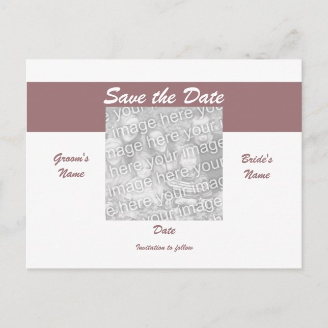 Save the Date Photo Postcard - Customized (Front)